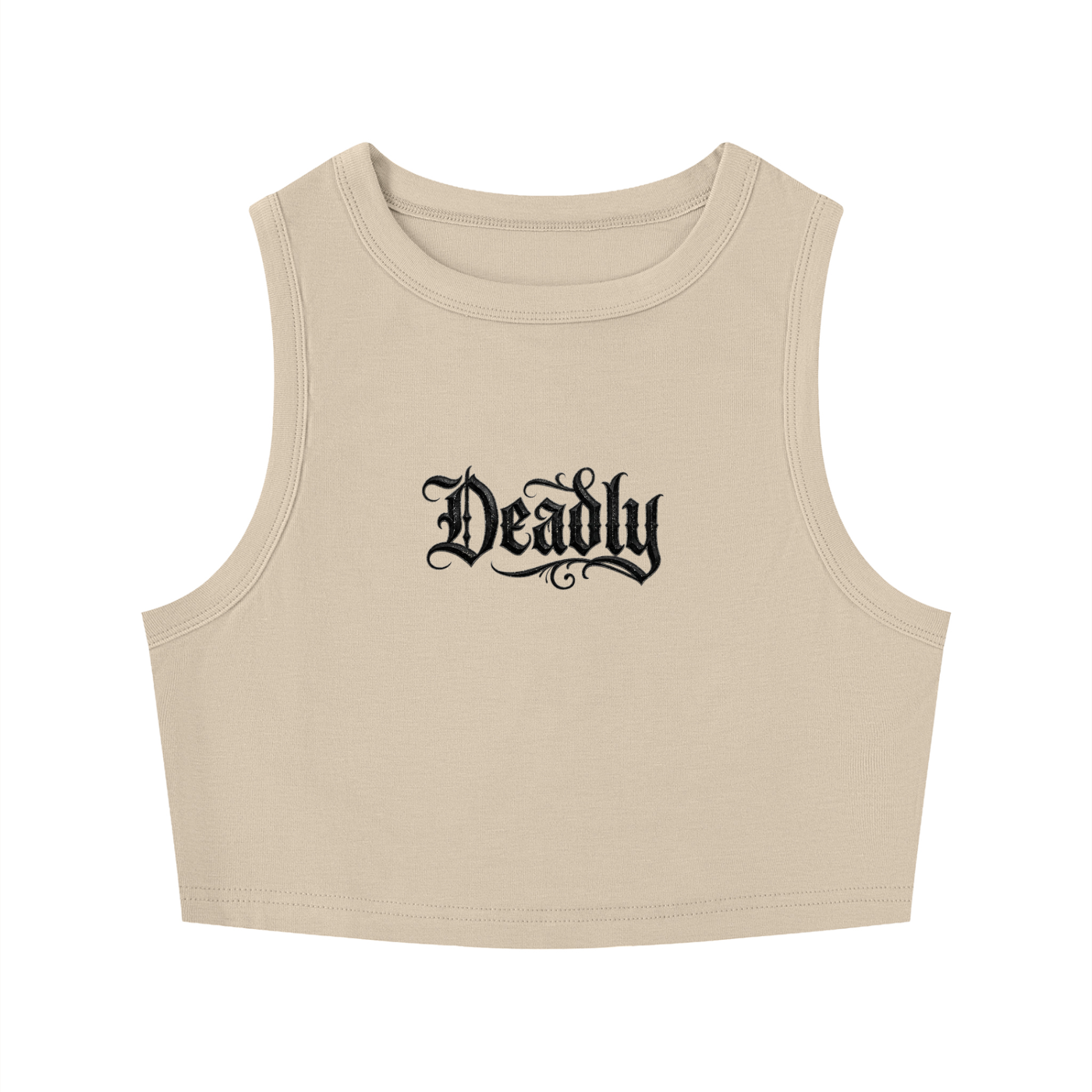 ‘deadly’ women’s tight crewneck crop tank top