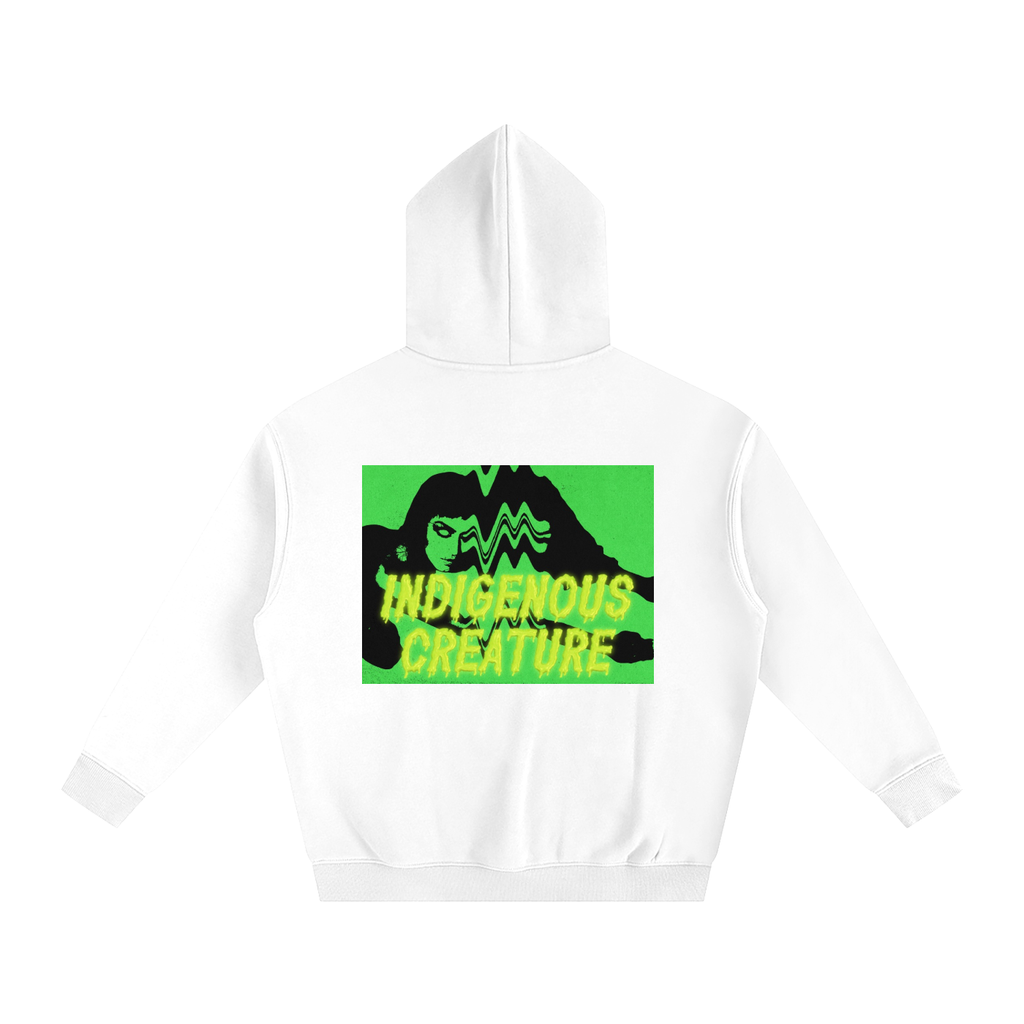 ‘indigenous creature’  oversized fleece hoodie