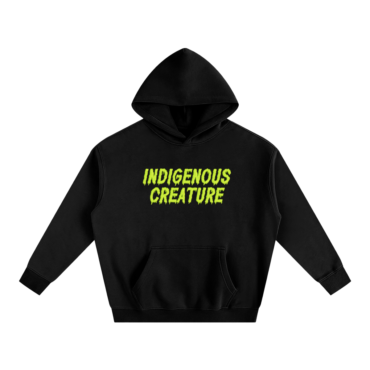 ‘indigenous creature’  oversized fleece hoodie